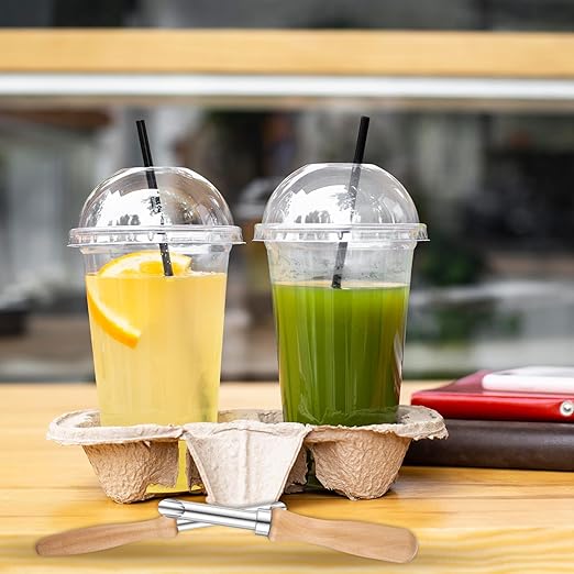 2Pcs Straw Hole Puncher for Plastic Lids, Circular Straw Hole Punch with Wood Handle Stainless Steel Circular Clay Holes Cutters Lemonade Cup Holes Puncher for Straws