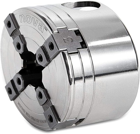 Nova Pro-Tek 48296 G3 Wood Lathe Chuck Kit with 3 jaw sets (2" Standard, 4" Bowl Jaws, and 1" Pin Jaws) insert version, with adapter insert (with IXNS 1" x 8tpi Insert)