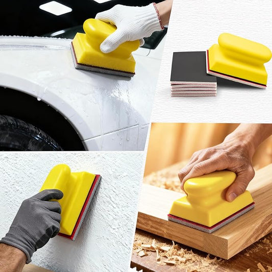 22 PCS Sanding Sponge Set, 180-3000 Grits Soft Foam Hand Sanding Block, Washable and Reusable Sandpaper Sponge for Drywall Metal Wood, Ultra Fine Sanding Pads for Model, Crafts, Auto