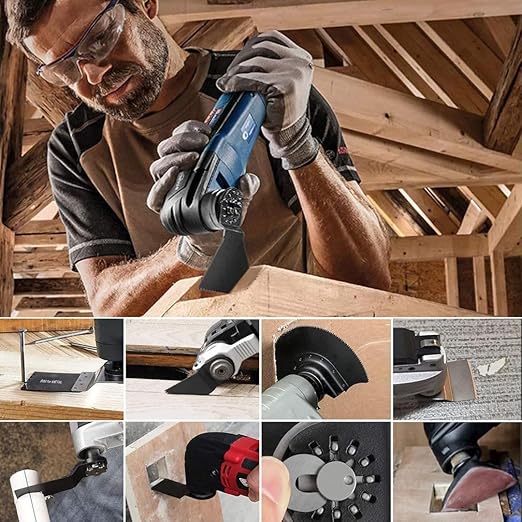 CONNOO 158 Pack Oscillating Saw Blades, Oscillating Tool Blades with Sandpaper, Multitool Bi-Metal Blades Kits for Wood Metal Plastics Quick Release Fit Dewalt Ryobi Rockwell Makita