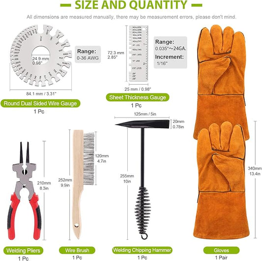 Keadic Welding Slag Removal Tool Set - Includes Chipping Hammer and Gloves for Splatter Removal, Rust Cleaning