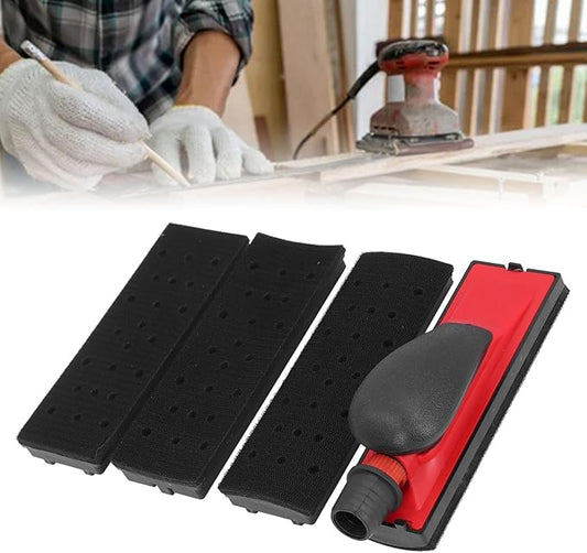 Adjustable Hand Sanding Block, Brushed Chassis Hand Sander with Dust Extraction, Ideal for Woodworking, Home Cleaning, ABS Material