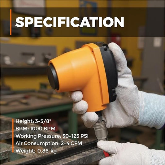 Pneumatic Palm Hammer, 1000 BPM Automatic Air Impact Tool with Non-Marring Tip, Easy One-Hand Grip for Wood Edge Banding, Metal Part Removal, Tire Patch Leather Work