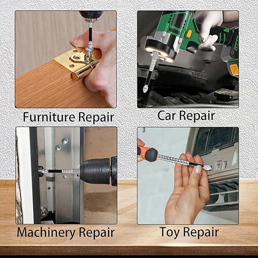 12PCS High Magnetic Screw Driver Drill Bit Set, Magnetic Drill Bits Anti-Slip Set, Strong Magnetic Durability Screwdriver Drill Bit Set, 25 50 65 70 90 150MM Magnetic Screwdriver Bits