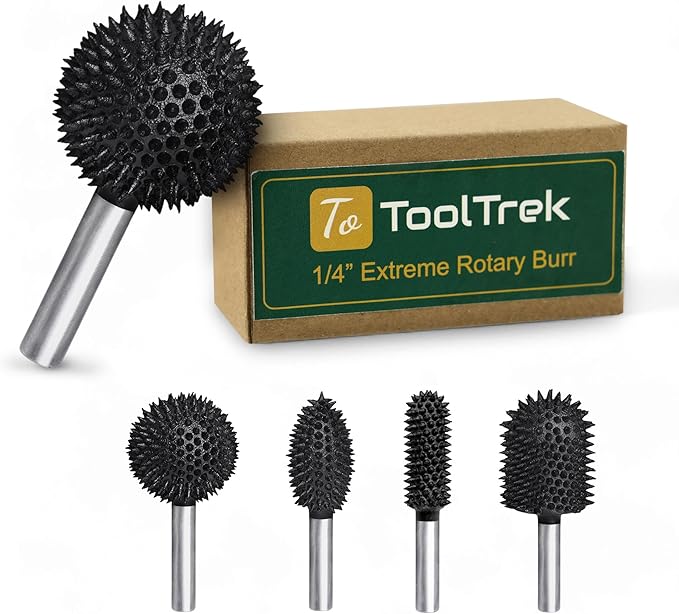 Extreme Coarse Sphere Rotary Burr, 1??" Shaft, Ball Shape Rotary Rasp bit for Wood carving-fit Bosch,Foredom, DeWalt, Milwaukee Tools- Abrasive Tungsten Carbide Rasp Sphere, 1-1/4" Head Diameter