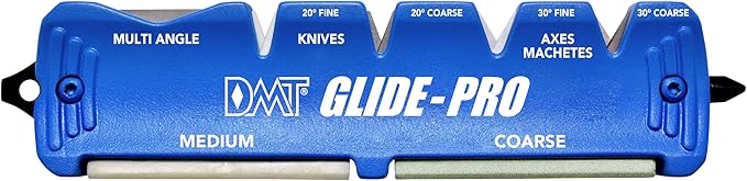 DMT Glide-Pro Multi Tool Blade Sharpener, Coarse/Fine Grinding, Multi-Angle Knife, Machete, and Axe Sharpener with Diamond Sharpening Stone, Tungsten & Ceramic Surfaces, 5.25"L x 1.25"W x 0.5"H