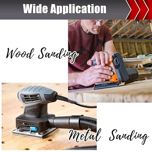 50 Pcs Premium Sand Paper, 1/4 Sand Paper Sheet Hook and Loop Backing 80/120/150/220/320/400 Grit Sandpaper Assortment Sandpaper for Wood Metal Automotive Palm Sanders 5.5" x 4.5"