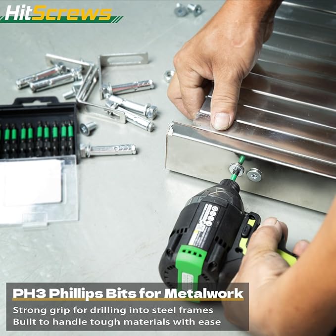 PH3 Anti-Slip Phillips Bits 4 Inch, 10 Pack ??Long Magnetic S2 Tool Steel Impact Driver Bits #3 with CNC Machined Tip, Laser Grip for Power Drill and Heavy-Duty Construction