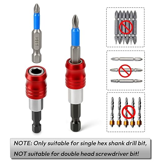 3pcs 1/4??Hex Shank Magnetic Screwdriver Bits Holder Quick Release Drill Bit Extension Bar Chuck Adapter Quick Change Socket Screw Driver Drill Bit for Hand-held Drivers or Power Drill, 60mm