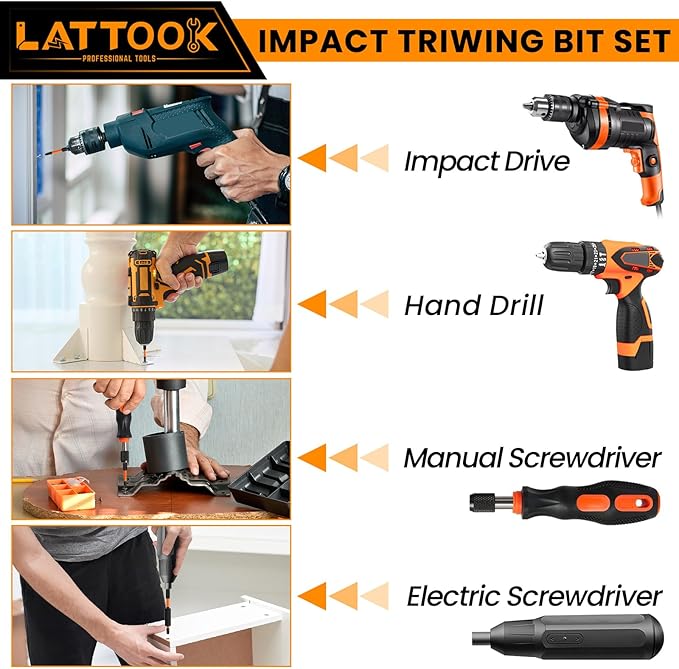 Impact TriWing Bit Set, LATTOOK 21-Pieces Triwing Screwdriver Bits Set 3 Point Y-Shaped Y Tip Screwdriver Bit, Magnetic S2 Steel, Y000, Y00, Y0, Y1, Y2, Y2.5, Y3, Y4, Y5, Y6