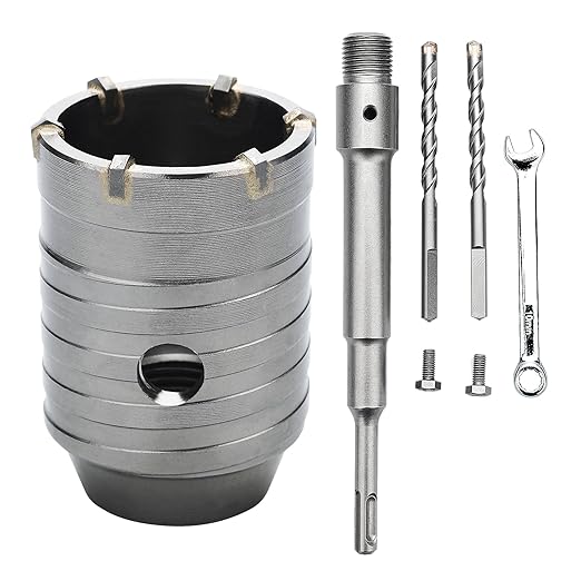2 inch / 51mm Concrete Hole Saw with SDS Plus Shank Connecting Rod, 6.3mm Tungsten Carbide Tip for Concrete Cement Brick Wall