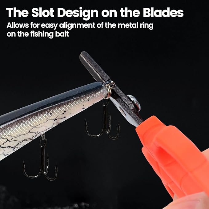 Pristis Fishing Scissors with Lanyard, Stainless Steel Blades Line Cutter with Non-slip Grip, Saltwater Durable Micro Serrated Edge Multi Tool, Small Mini Gear Kit for Braided Mono Fluorocarbon Line
