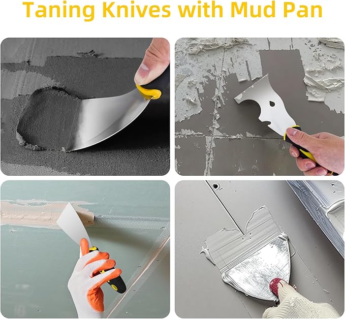 GROGR-18 Piece Putty knife, Drywall Knife Set, Paint Scraper Tool Set, Removing Wallpaper, Applying Putty, Plaster, Adhesive, Cement