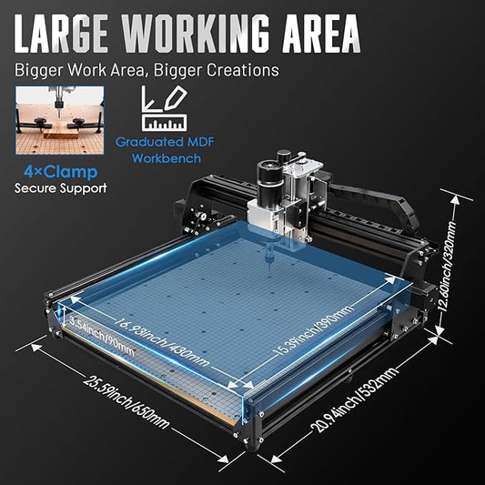 3-Axis CNC Router Machine, 500W Spindle Wood Engraver Machine, 16.9??횞 15.4??Large Working Area, CNC Engraving Machine with Z Probe & Offline Controller, Wood Acrylic MDF Nylon Routing Milling Carving