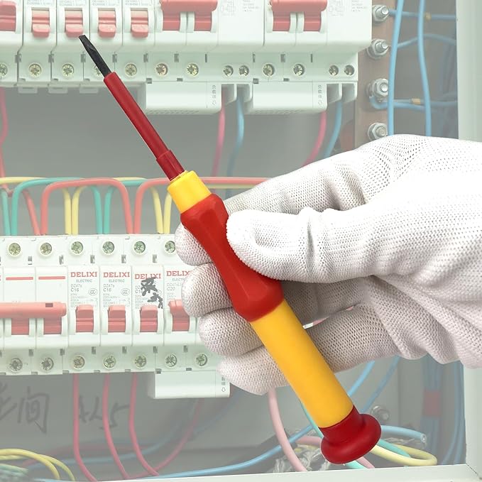 WEDO Insulated Precision Slotted Screwdriver, Magnetic Tip Mini Electrician Screwdriver, VDE 1000V, Size 1.8횞152mm, IEC 60900