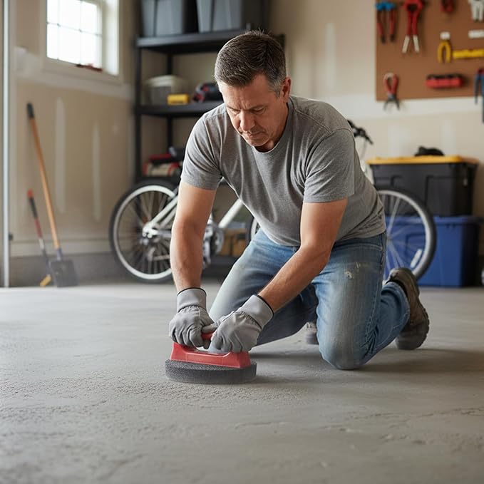 Masonry Rubbing Brick, Rub Bricks, 20 Grit, Rub Brick with Handle Concrete Tools, Masonry Tools, Clean Bricks, Dressing Down and Remove Marks From Concrete