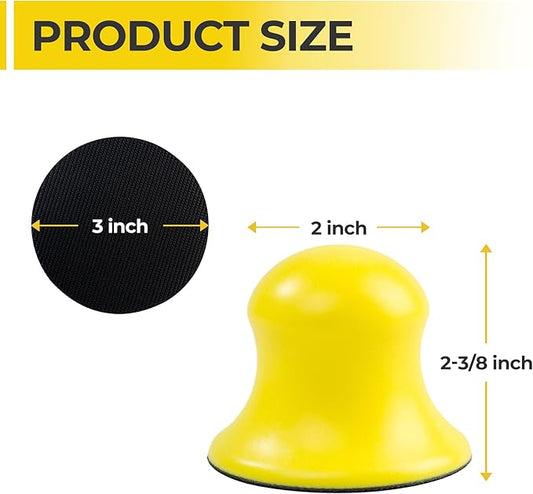 2 Pcs Sanding Blocks 3??Round Hook and Loop Sanding Block for Woodworking Furniture Restoration Automotive Body Arts Crafts Hand Sanding Block
