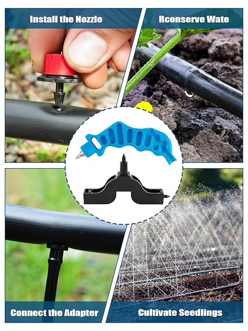 Kalolary 2-in-One Drip Irrigation Tubing Hole Punch, 1/4" Fitting Insertion Tools Drip Tube Hole Punch for 4/7mm PE Pipe Hole Punches