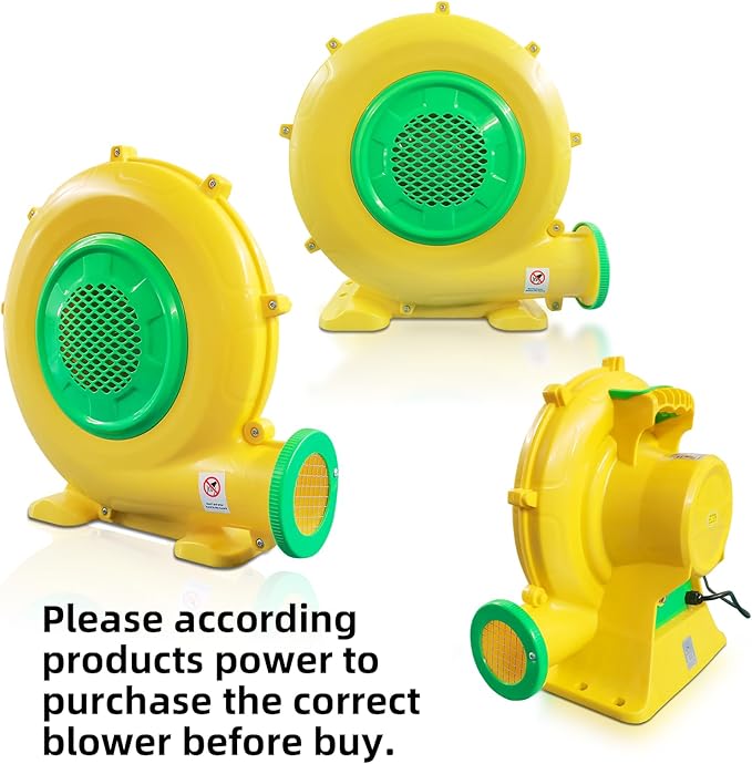 Inflatable Bounce House Air Blower, Portable 450W 0.6HP Air Pump Blower Perfect for Inflatable Bouncy Castle, Jumper, Water Slid