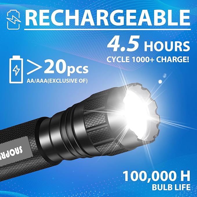 LED Flashlights High Lumens-Tactical Police Flashlight with Holster for Duty Belt,1200 LM Single Mode Super Bright Flashlight for Camping/Law Enforcement-Sentinel-X1 Gifts for Men