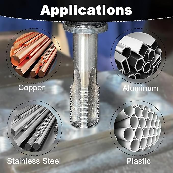 YUEARN M18 X 1.5mm Metric Tap and Die Set HSS Straight Fluted Machine Thread Tap Right Hand Screw Tap and Round Thread Die