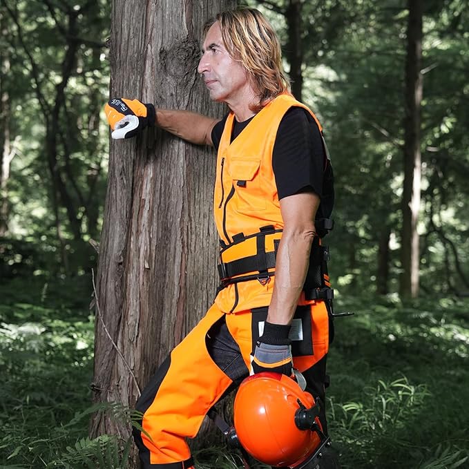 Technical Wrap Chainsaw Chaps by UL Class A 8 Layers Chainsaw Pants Apron Style Orange
