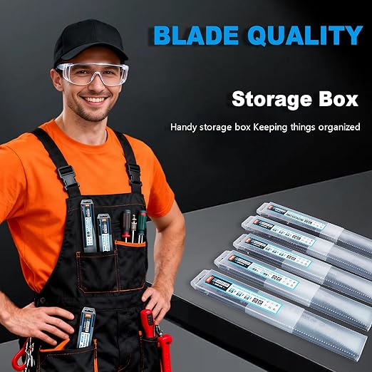 12/15/16.5 inch Wood Pruning Saw Blades, 3 Pcs Japanese Teeth Reciprocating Saw Blade 5TPI for Tree Trimming, Wood Cutting with Storage Box