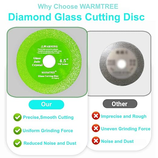 5 pcs Glass Cutting Disc for Angle Grinder, 4.5" X 7/8”Ceramic Tile Cutter Blade, Ultra-Thin Diamond Glass Cutters Tools for Grinding Ceramic,Crystal,Wine Bottle,Tile,Jade.