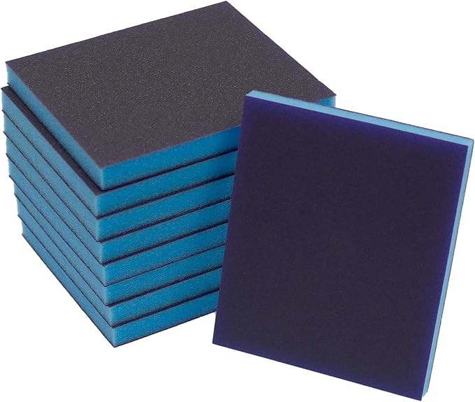 BokWin 16Pcs Sanding Sponge 100 Grit/ 220 Grit Sanding Blocks, Washable and Reusable Sand Sponge Kit (Medium Grade, Superfine Grade竊?Pcs 240-320 Grade, 8Pcs 800-1000 Grade)