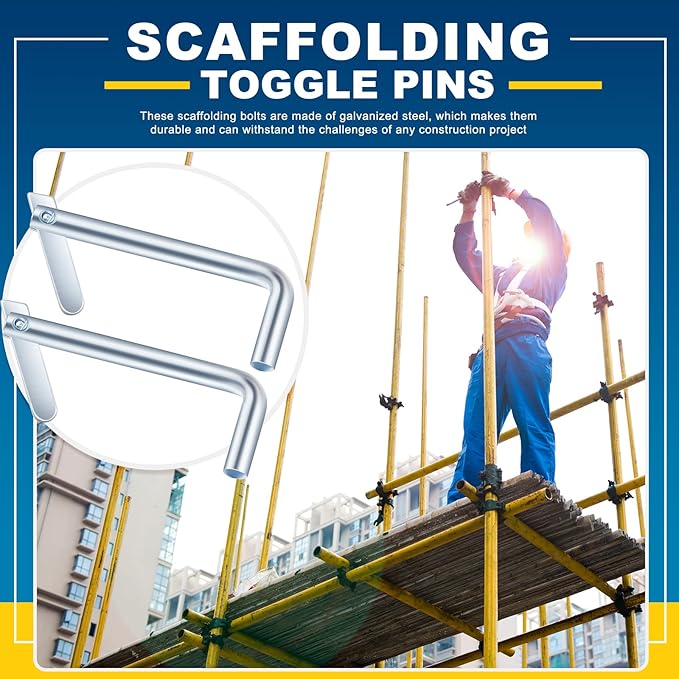 Tandefio 40 Scaffolding Toggle Pins Galvanized Steel Scaffold Locking Pins for All Purpose Use
