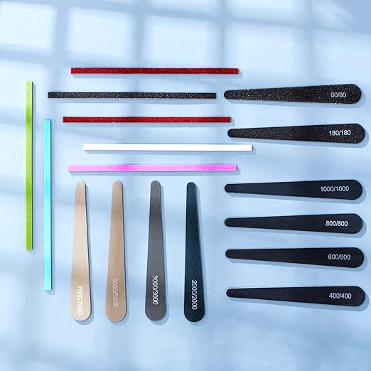 Honoson 70 Pcs Sanding Sticks Polishing Sticks Fine Sanding Twig Coded Abrasive Sand Twig for Plastic Model Assorted Metal and Wood Sand Tool Accessory for Craft(Low Grits Rating,Water Drop)