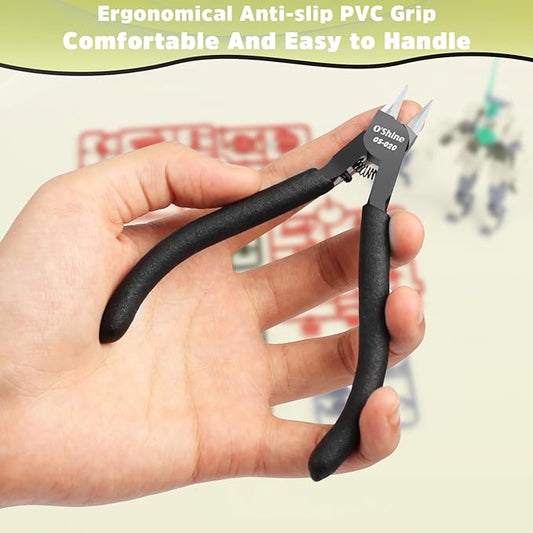 O?셎hine 4.7-inch Advanced Double-edged Sprue Cutter, Long & Thin Blade Gunpla Gundam Model Nippers & Hobby Model Clippers, Sharp Model Snips For Plastic Models, A Plastic Sheath Included