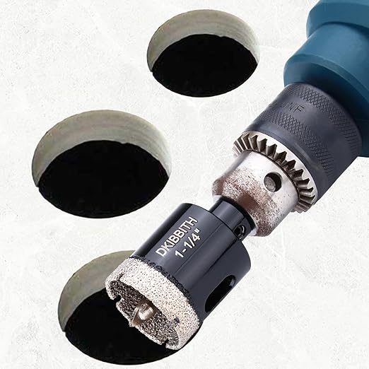 1-1/4" Diamond Hole-Saw Bits with Pilot Drill Bit - 1.25" Diamond Tipped Tile Hole Saws with Guiding Bit for Accurate Drilling Porcelain Tile Ceramic Pottery Granite Stone Glass Bottles 32mm
