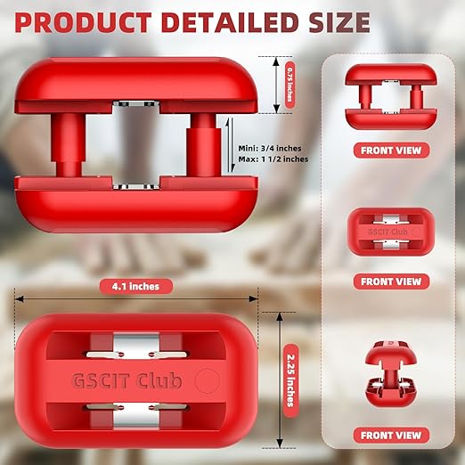 GSCIT Club Edge Banding Trimmer, Tungsten Carbide Blades Hand Planer Edge Bander for Burrs Edge Trim Planer Wood Scraper Edge Banding Tools Cutter for PVC ABS Melamine (Red)