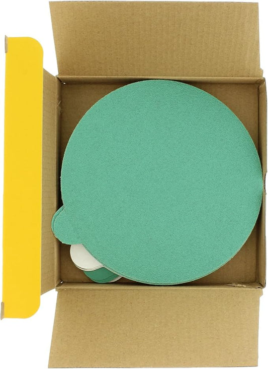 Dura-Gold Premium 80, 120, 220, 320, 400 Grit 6" Green Film PSA Sanding Discs, 5 Each, 25 Total - Self Adhesive Stickyback Sandpaper Discs for DA Sander, Sand Automotive Paint Woodworking Wood, Metal