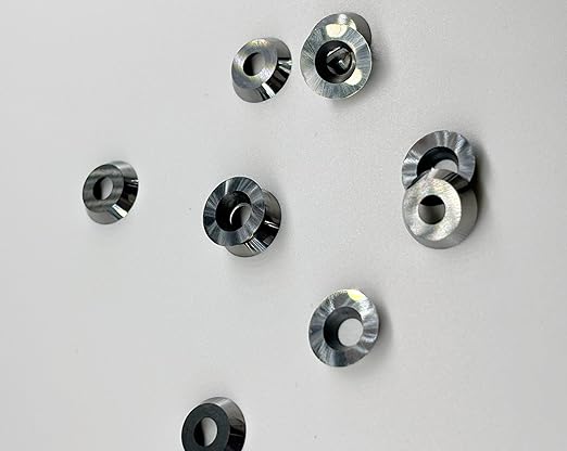 R12 Carbide Inserts - 12mm Tungsten Indexable Cutter Blades for Woodturning, 10pcs + 5 Screws, Universal Fit for Mini/Pro Lathe Tools, Wood Finishers & Hollowers