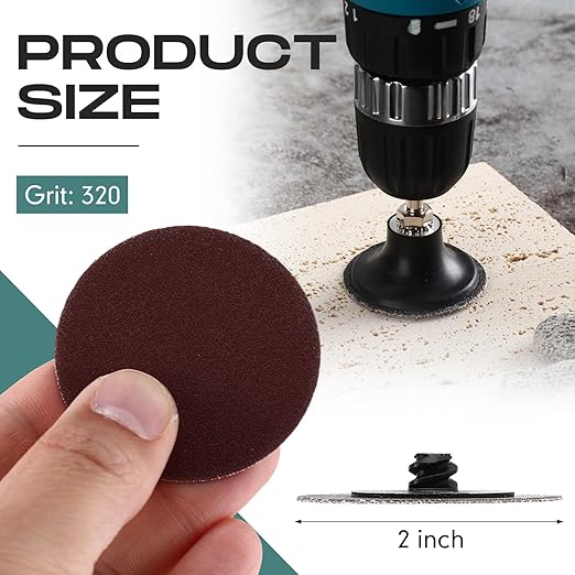 Newwiee 150 Pieces 2 Inch Sanding Discs 320 Grit Roll Lock Discs Die Grinder Sanding Disc for Surface Prep Strip Grind Polish Finish Burr Rust Paint Removal Red