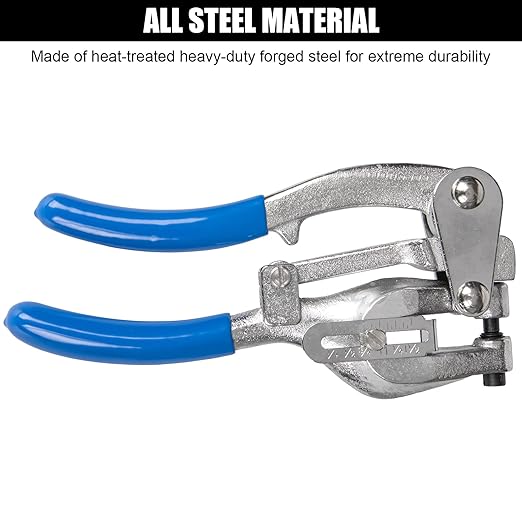 Metal Hole Punch Tool Set - Professional Heavy Duty Hole Punch for Metal - Hand 3/32in to 9/32in for Aluminum, Brass and Steel Sheet with Storage Box - Blue