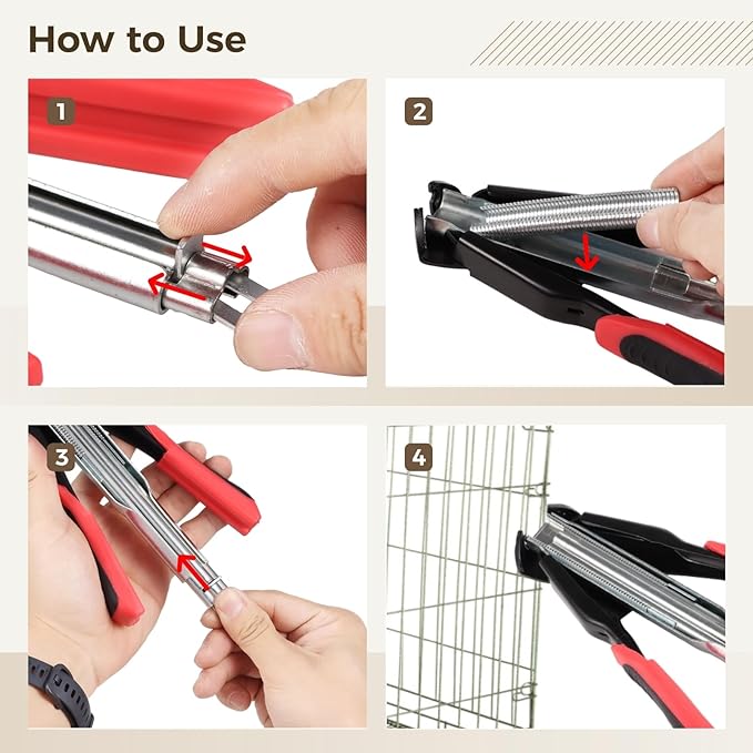 2500 C20 Hog Rings & Manual Fencing Pliers Set, C-Type Clamp Tool For Wire Fence Installation
