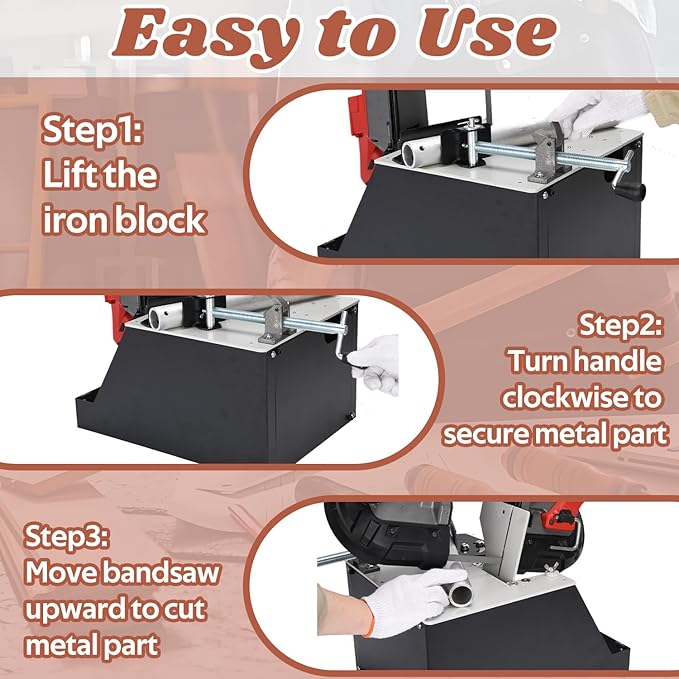 Heavy Duty Alloy Steel Portable Band Saw Stand for Milwaukee 2729-20 Portable Bandsaw, 2-in-1 Versatile Portable Bandsaw Table for Vertical & Horizontal Bandsaw (Saw Not Included)