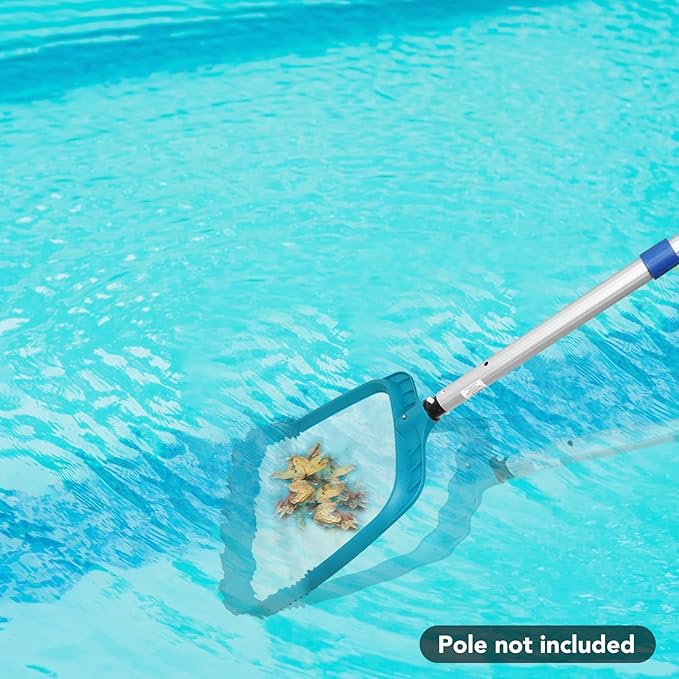 POOLWHALE Professional Pool Skimmer Net,Fine Mesh Net Bag,Heavy Duty Swimming Leaf Skimmer Cleaning Tool - Fast Cleaning,Debris Pickup Removal- Fits Standard Swimming Pool Poles(No Pole)