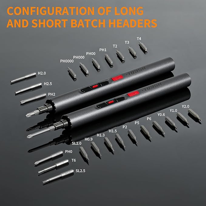Mini Electric Screwdriver Set,Precision Electric Screwdriver, With 28-in-1 Magnetic Bits, 3 Gears Torque, 3LED light,Overload Protection, high torque,Repair Tool Set for Phone Camera Laptop