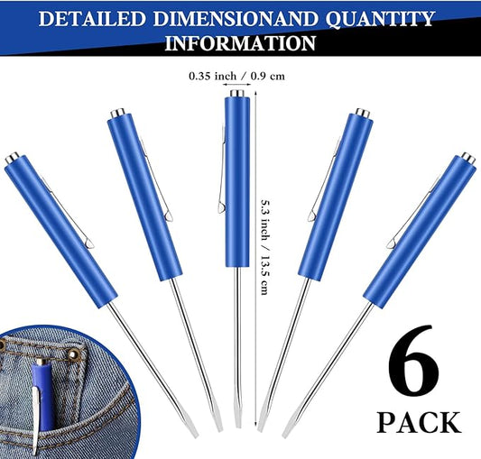 6 Pieces Pocket Screwdriver Mini Tops And magnetic pocket screwdriver with A Single Blade Head for Mechanical, Electrician (blue)