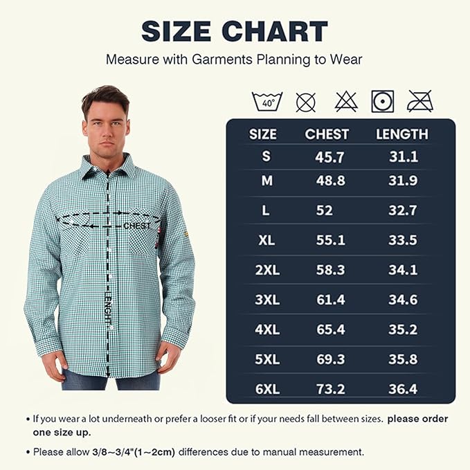 SKSAFETY 7oz FR Shirts for Men, Welding Shirt Hi Vis Flame Resistant 100% Cotton Fire Retardant Longsleeve Shirt CAT2
