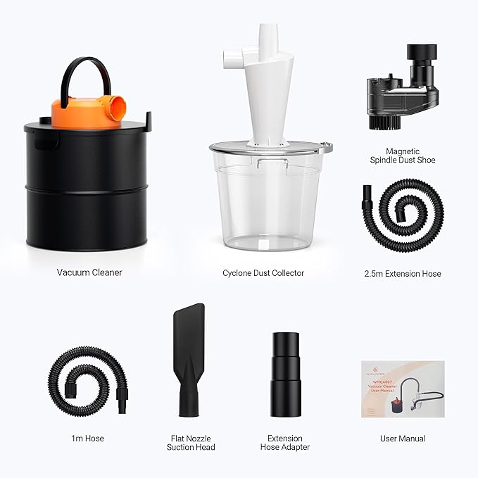 CNC Vacuum Cleaner with Dust Boot and Secondary Separation Bucket CNC Router Milling Machine Dust Collector, Supports 300W Spindle/500W Spindle Motor CNC Machines