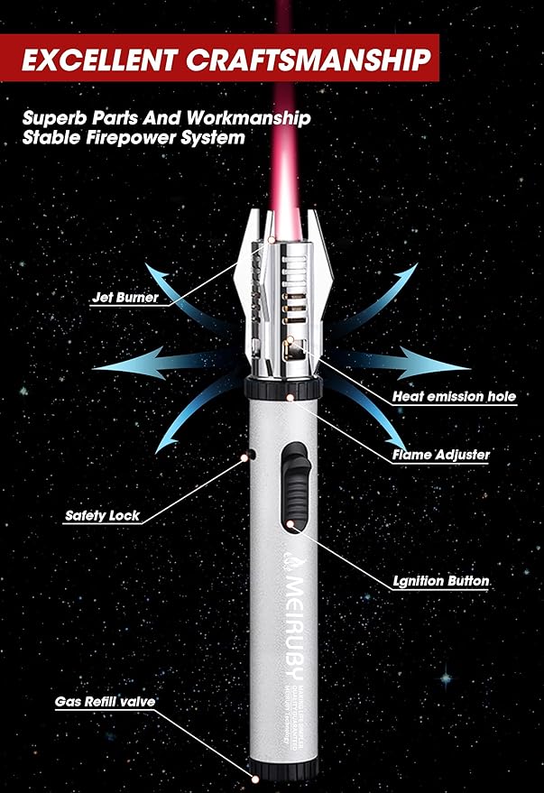 MEIRUBY Torch Lighter for Her/Him, Women/Mens Birthdays Gifts, Lightsaber Torch Flame Butane Lighter Gifts for Dad Grandpa Step Dad Papa, Birthday Gift Cool Gadgets for Men 2025