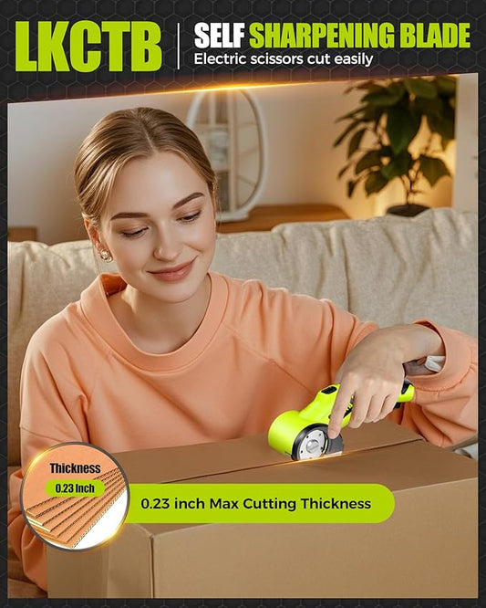 Electric Scissors, Cardboard Cutter, With LED Light, High-Efficiency Brushless Motor, 3000mAh Battery, Tungsten Steel Blade, Suitable for Cloth, Cardboard, Leather, Carpet Wire Rope Cutters
