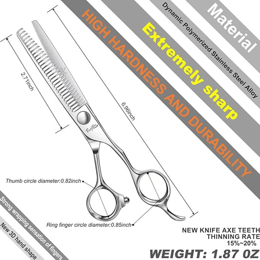 High-end Professional Hair Cut Thinning Scissors Hair Cutting Teeth Shears Barber Hairdressing Texturizing Scissor Extremely Very Sharp 6.3 Inch Dynamic Stainless Steel Alloy For Men Women