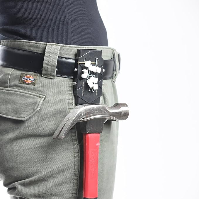 Stinger Magnetic Tool Holder on Tool Hammer Holder for Belt, Strong Magnets Belt Clip Holster for Any Magnetic Tools and Hardware Holds Hammer, Wrench, Pliers, Screws, Nails, Drill Bit, Screw Driver