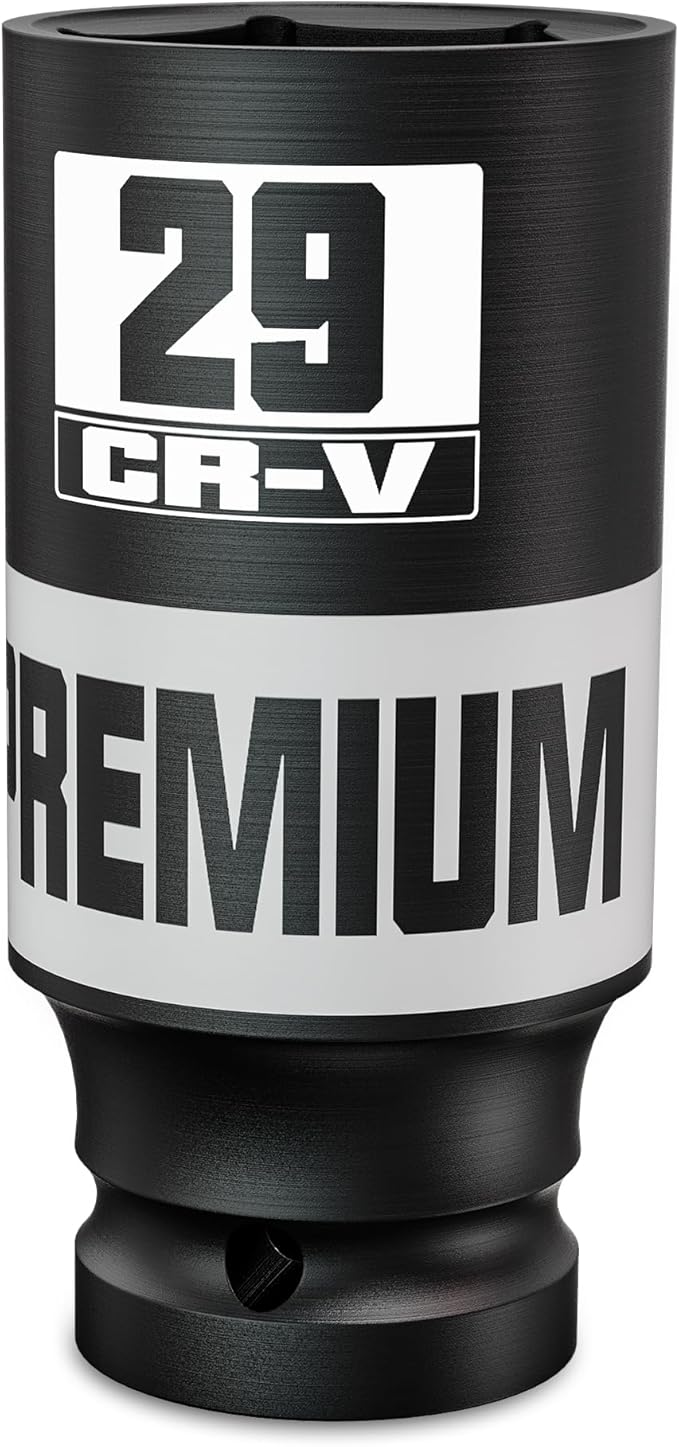 1/2" Drive Deep Impact Socket, 29mm Deep Socket, Metric, 6 Point, CR-V, Perfect for Home, Mechanic and Repair Project